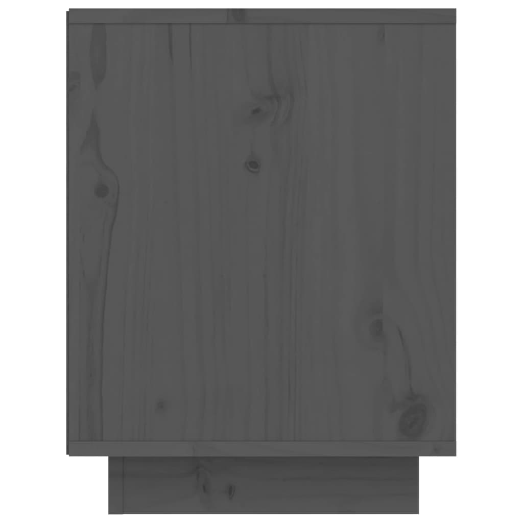 Schuhschrank Grau 60x34x45 cm Massivholz Kiefer